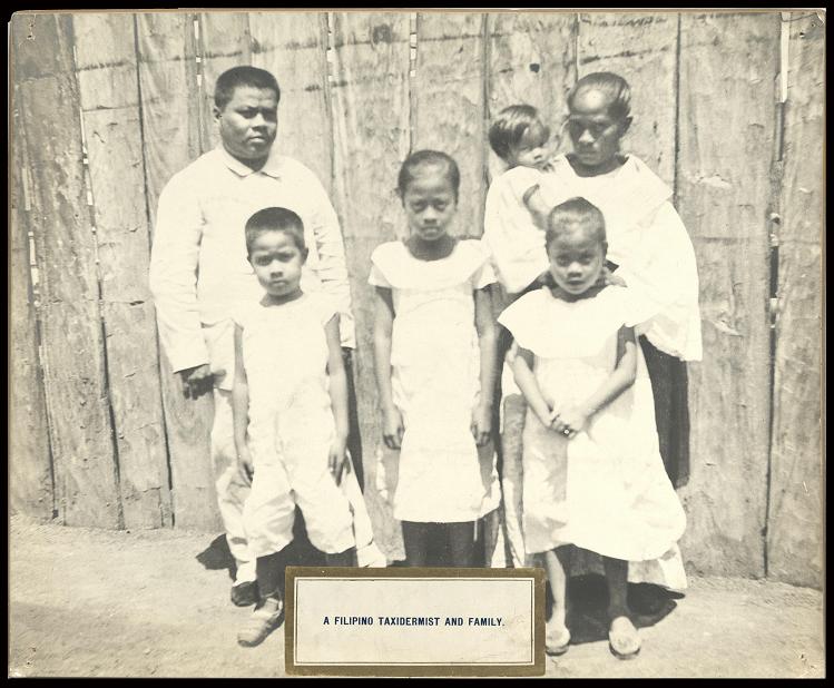 A Filipino taxidermist and family.