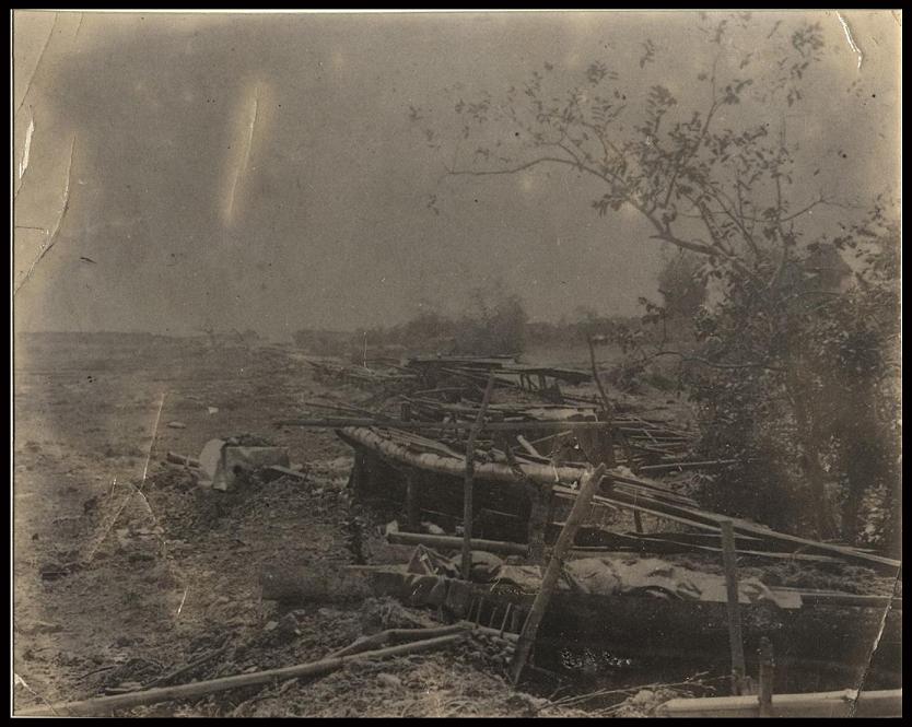 Insurgent fortifications.