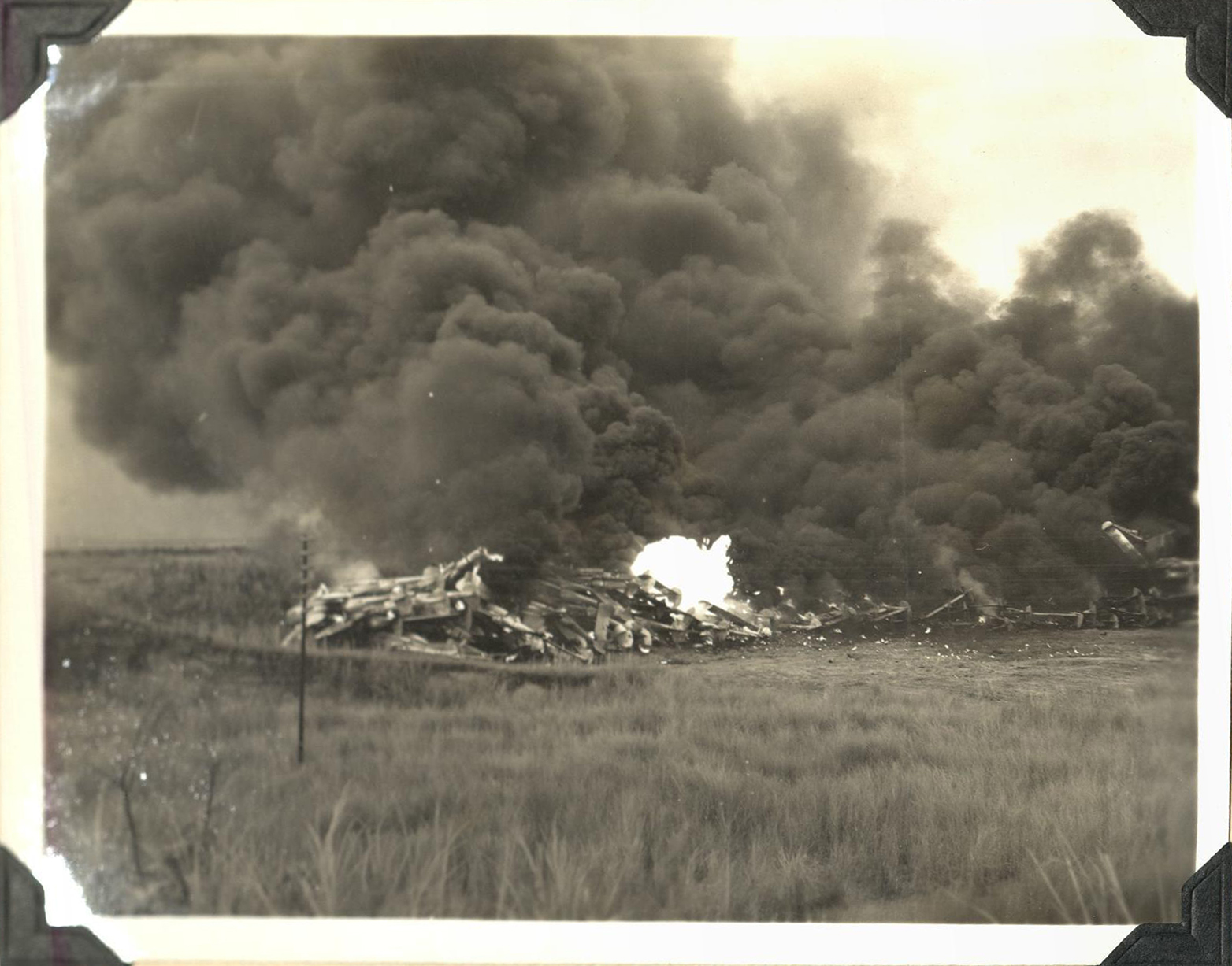 Destroying planes [Lockheed P-38 Lightnings], Clark Field.