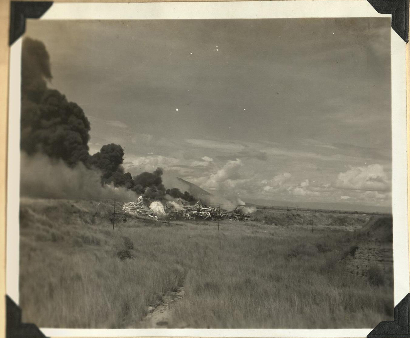 Destroying planes [Lockheed P-38 Lightnings], Clark Field.