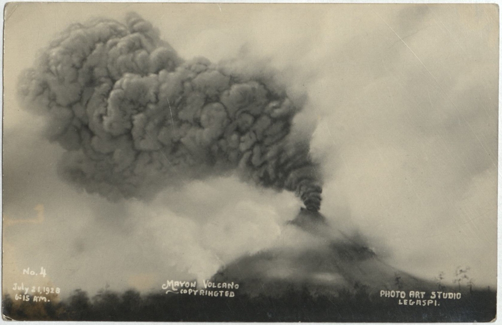 Mayon Volcano. July 21, 1928, 6:15 a.m.