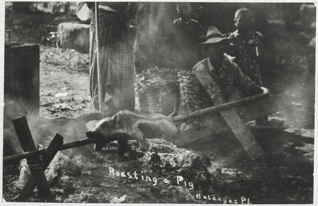 Roasting a Pig. Batangas, P. I.