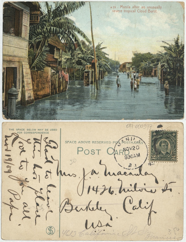 A 18 – Manila after an unusually severe tropical cloud burst.