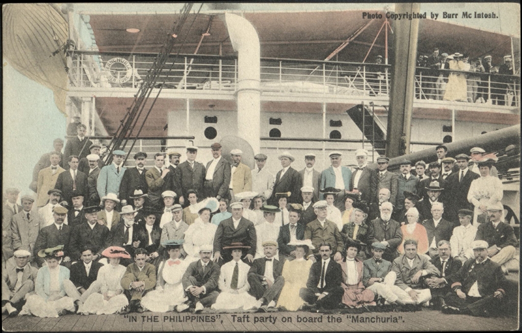 ï¿½IN THE PHILIPPINESï¿½. Taft party on board the ï¿½Manchuriaï¿½.