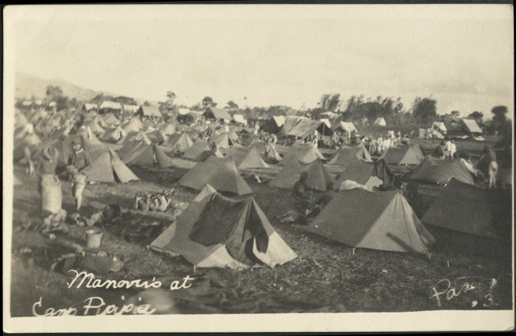 Manover’s [Maneuvers] at Camp Pipipia.