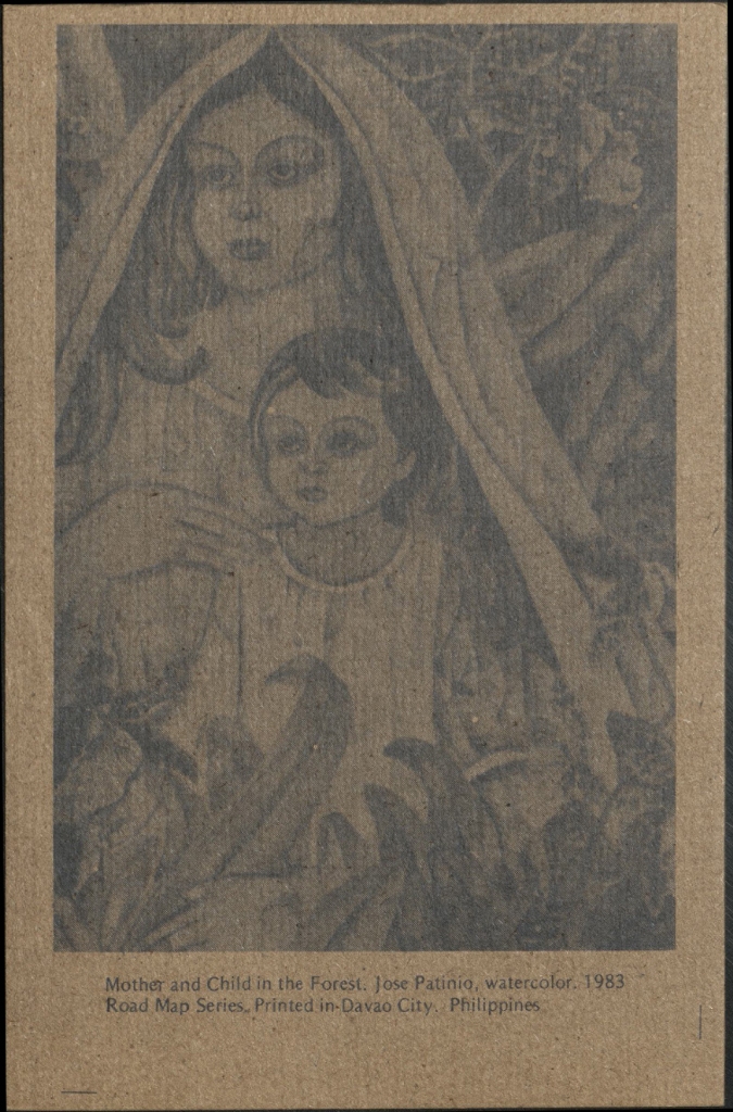 Mother and child in the forest. Jose Patinio, watercolor. 1983.