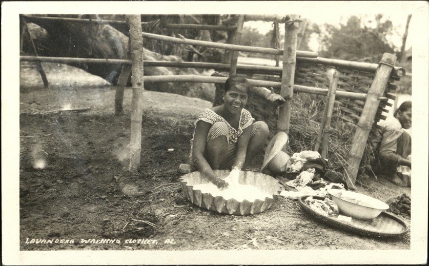 Lavandera washing clothes, P. I.