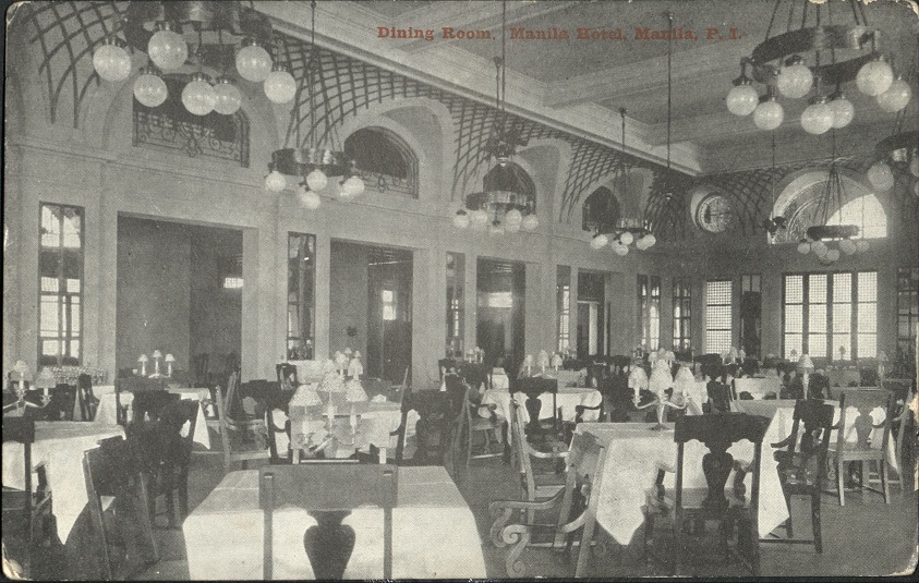 Dining room. Manila Hotel, Manila, P. I.