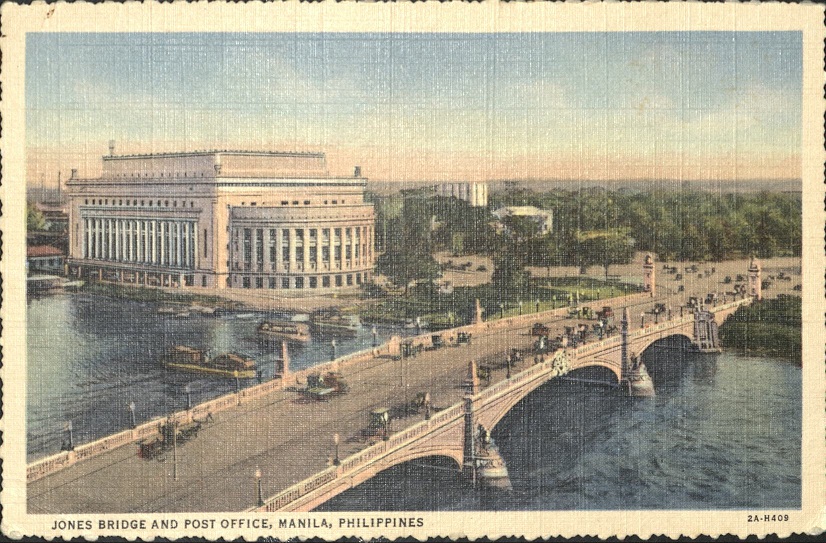 Jones Bridge and post office, Manila, Philippines.