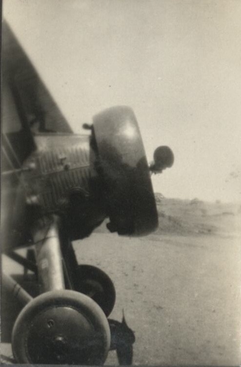 Side view of engine [Army P-12E fighter at Baguio].