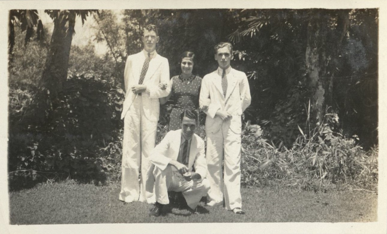 Myself [Harry Hawkins, Jr.], Carmen Vallejo, Carlos Cerquella, Augustine [Agustin?] Vallejo in front.