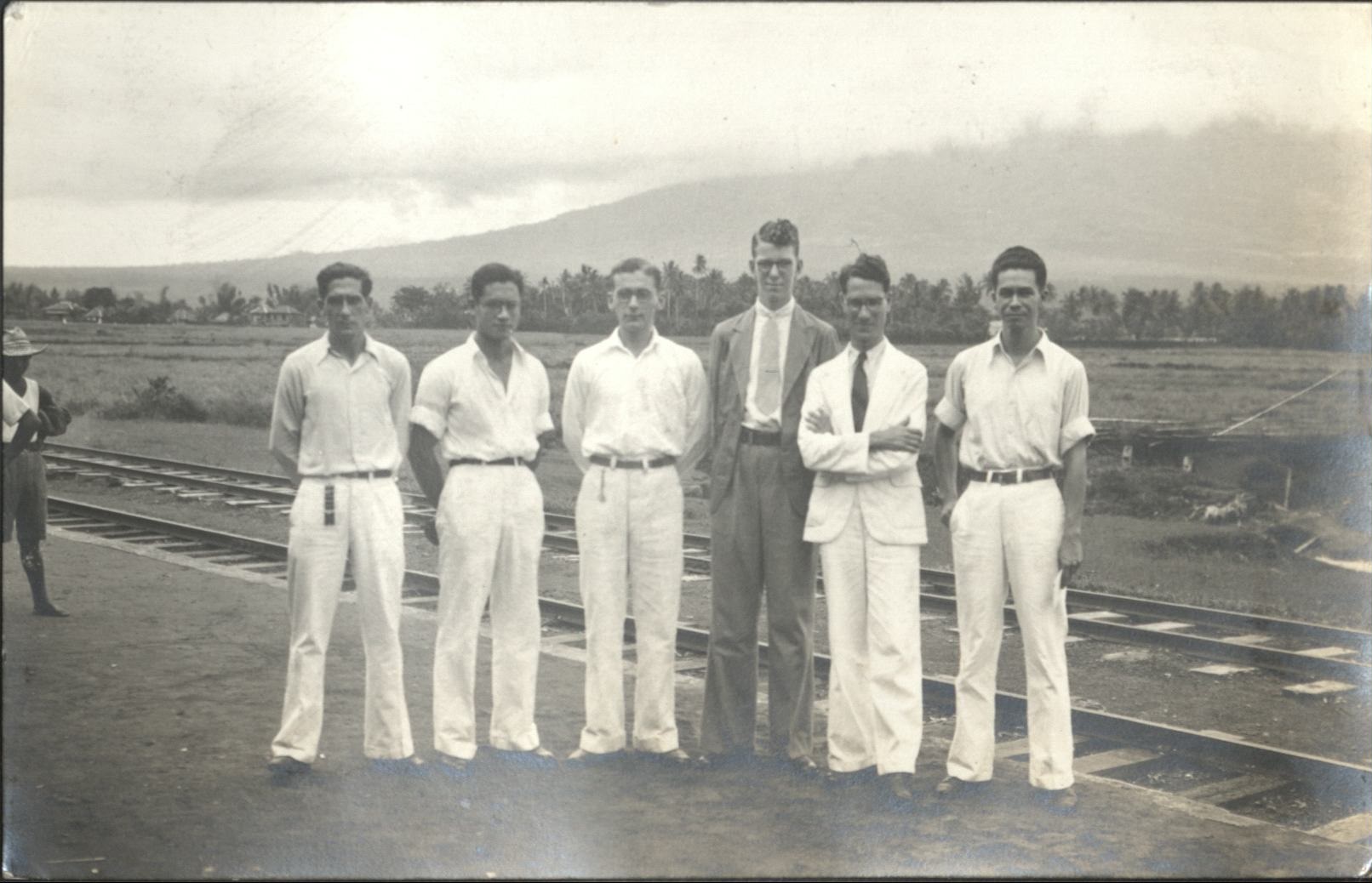 (L-R) Ralph, Tommy, Carlos [Cerquella], myself [Harry Hawkins, Jr.], Augustine [Agustin Vallejo], and Dan.