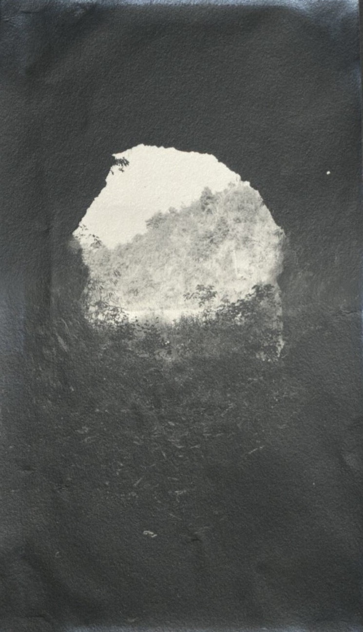 Looking out of an incompleted tunnel.