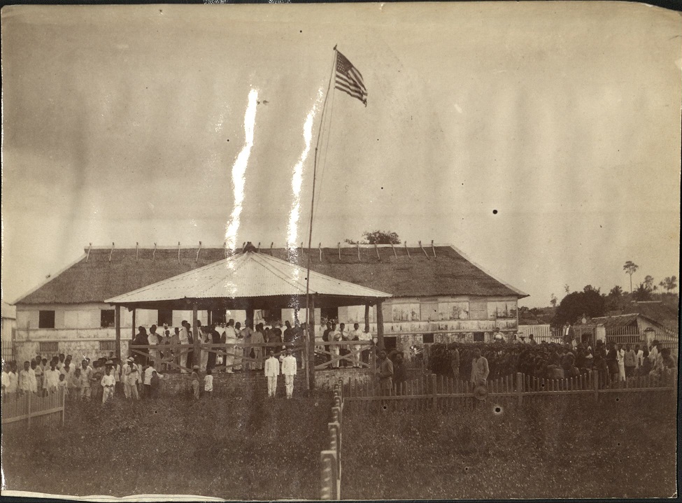 Raising the flag, Surigao.