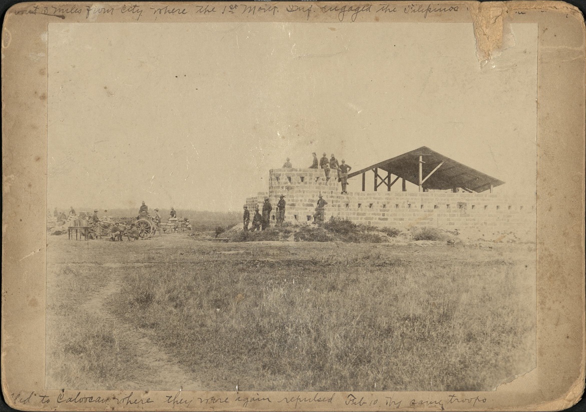 About 3 miles from city where the 1st Mont. [Montana] Inf. [Infantry] engaged the Filipinos. [Illegible] fled to Caloocan where they were again repulsed Feb. 10 [1899] by same troops.