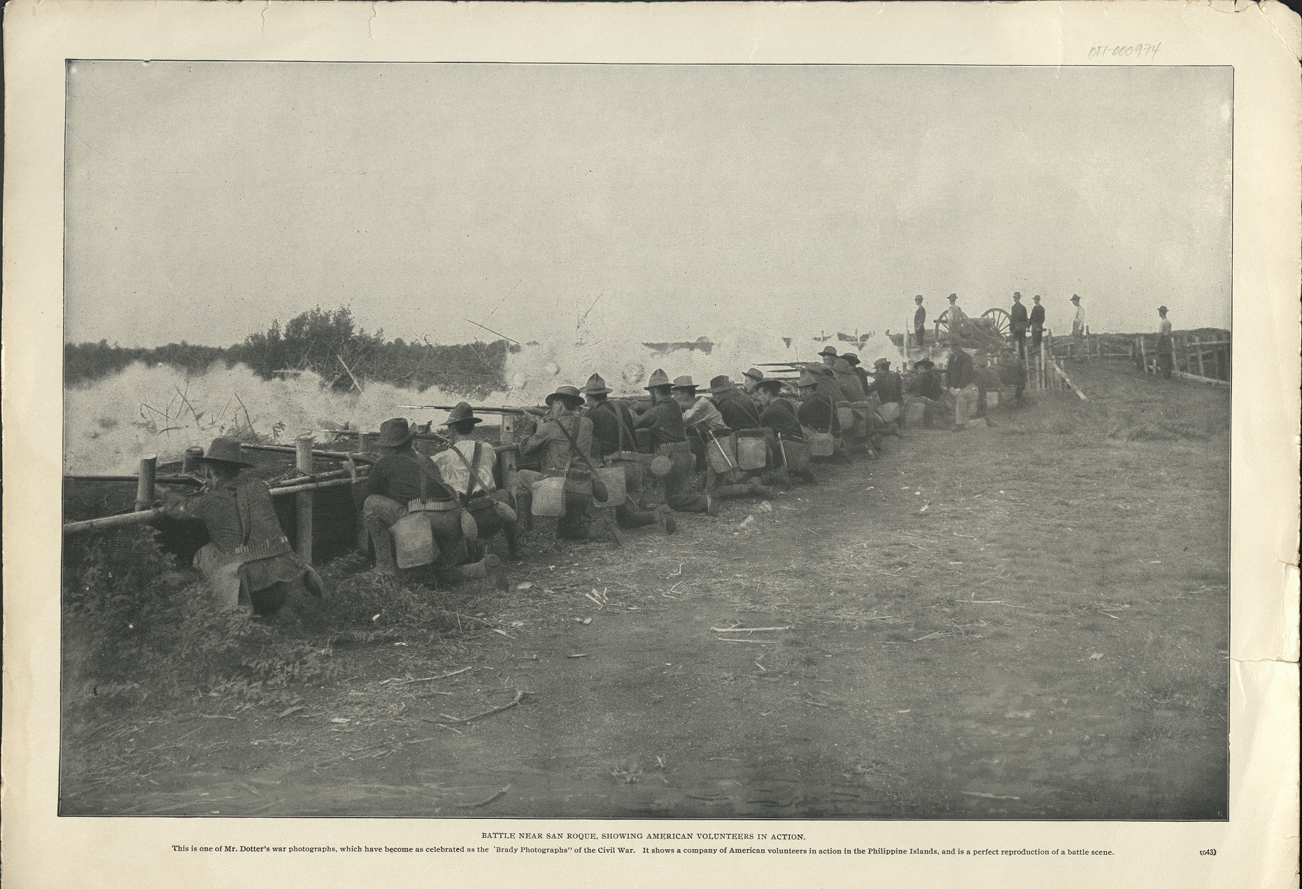 Battle near San Roque, showing American volunteers in action. (…)