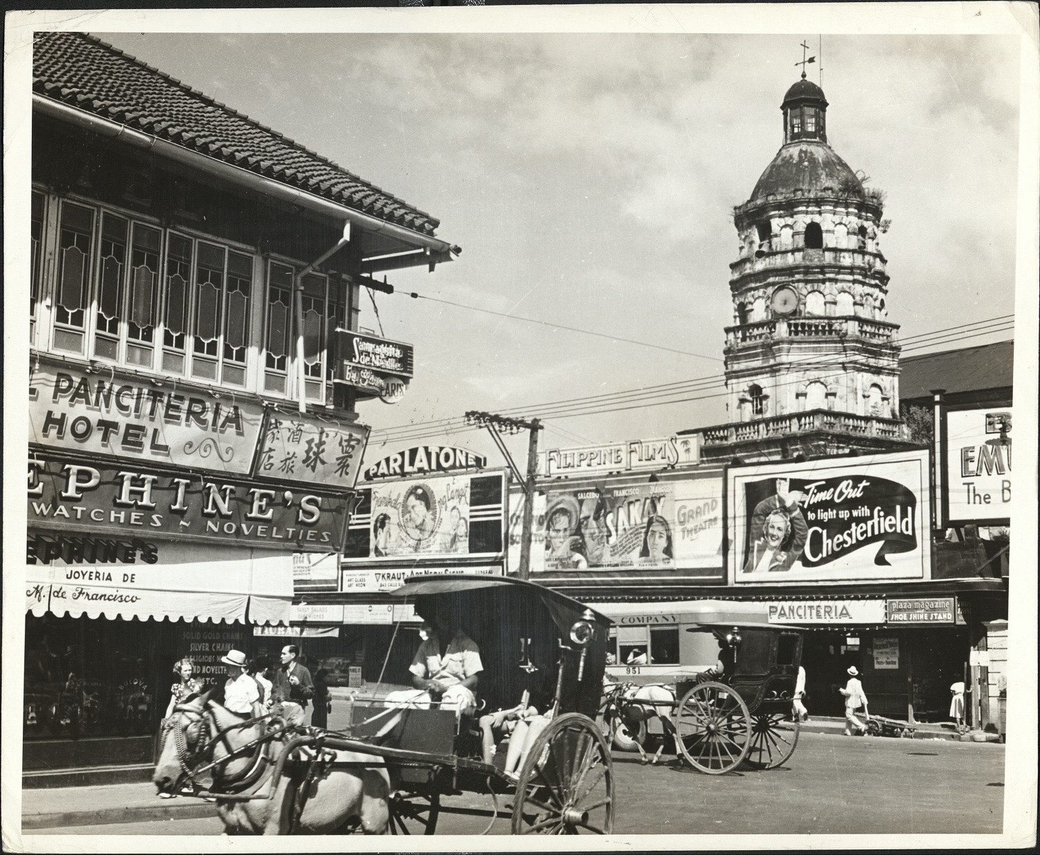 [Untitled – Santa Cruz, Manila, and church bell tower].