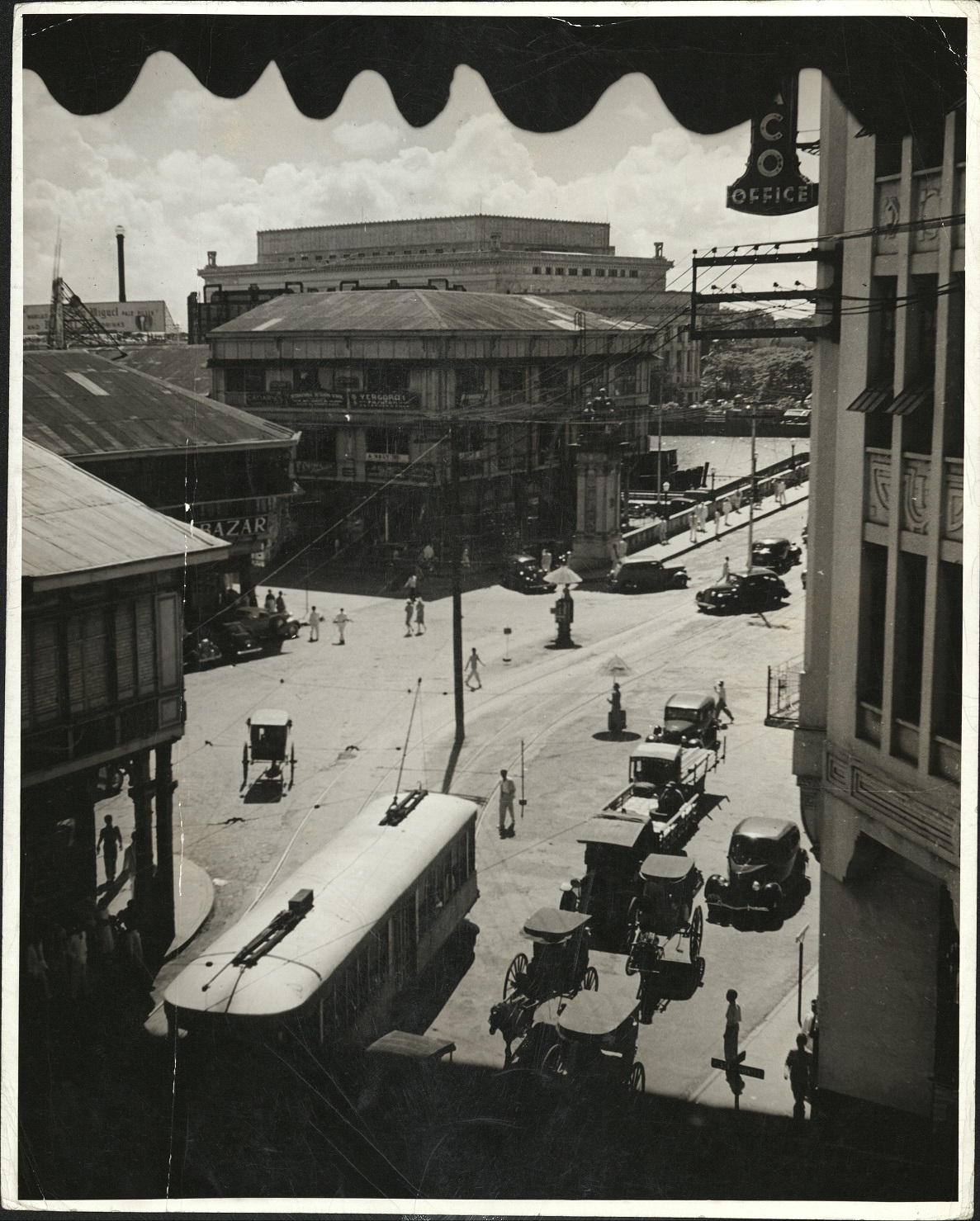 283. PHILIPPINES. Plaza Moraga with Jones Bridge in the background, at the southern end of the Escolta, Manila’s main thoroughfare.