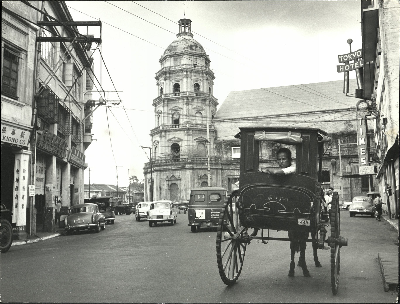 1. PHILIPPINES: Island of Luzon. Street scene at Manila [Binondo Church].  Sammer 9980.