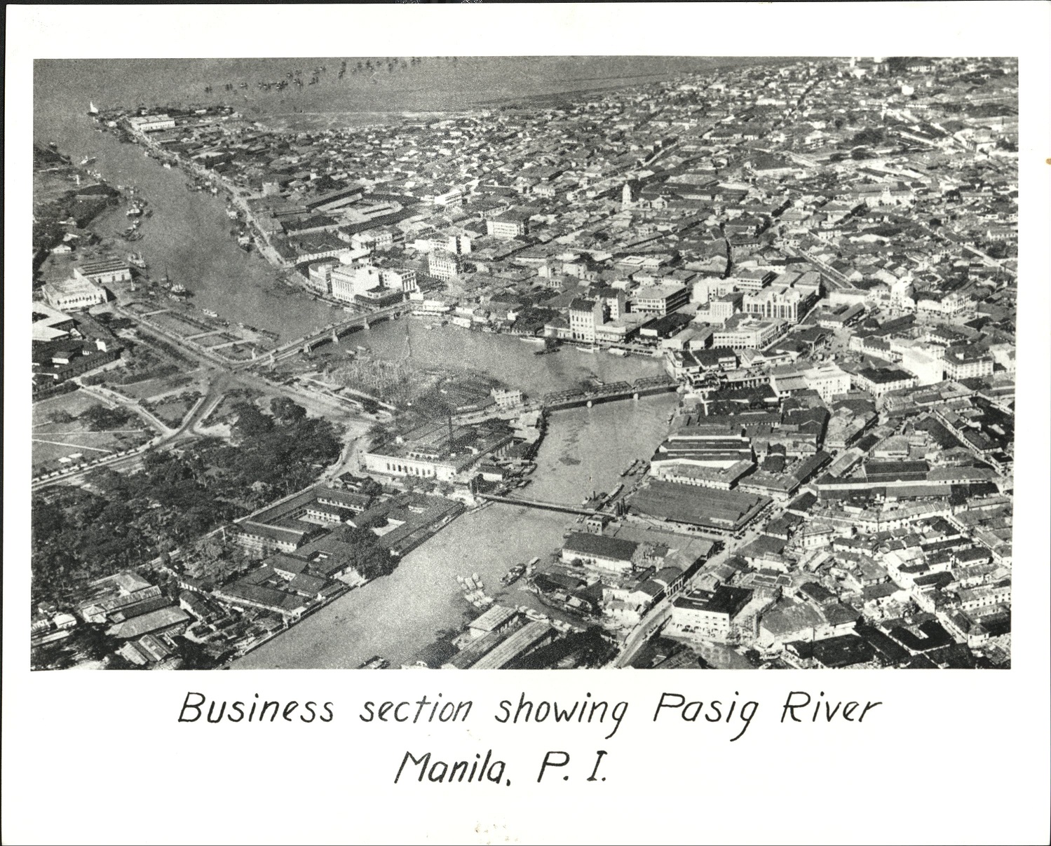 Business section showing Pasig River, Manila, P. I.
