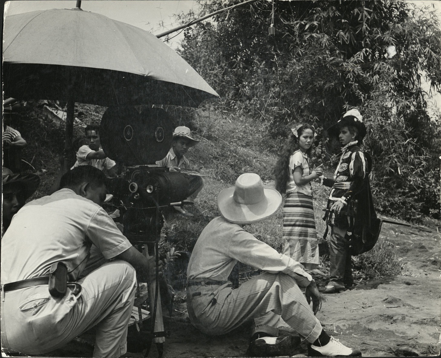 A Filipino film producing company making a picture near Manila, Philippines.