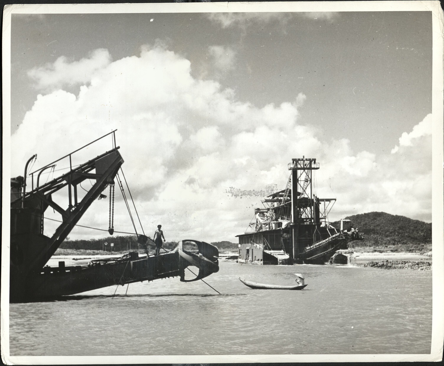 6. Dredging operations of the Marsman Co. at Paracale, Camarines Norte, Luzon.