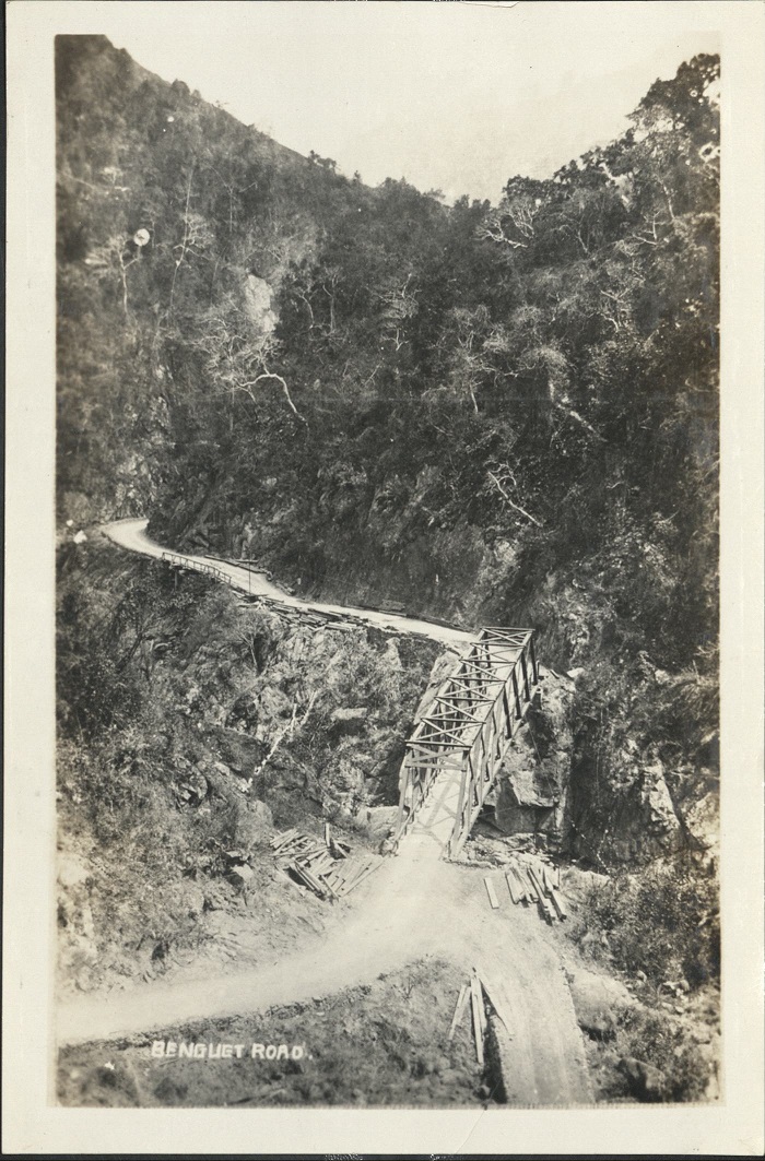 Benguet Road – A picturesque bridge crossing the gorge on Zig Zag Trail. Mt. Prov. P. I.
