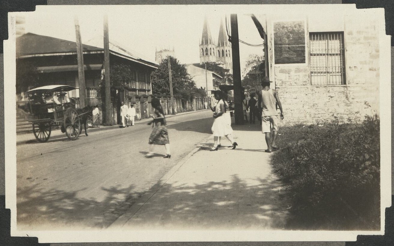 Street scenes. Vicinity of Walled City and Manila. [San Sebastian Church].