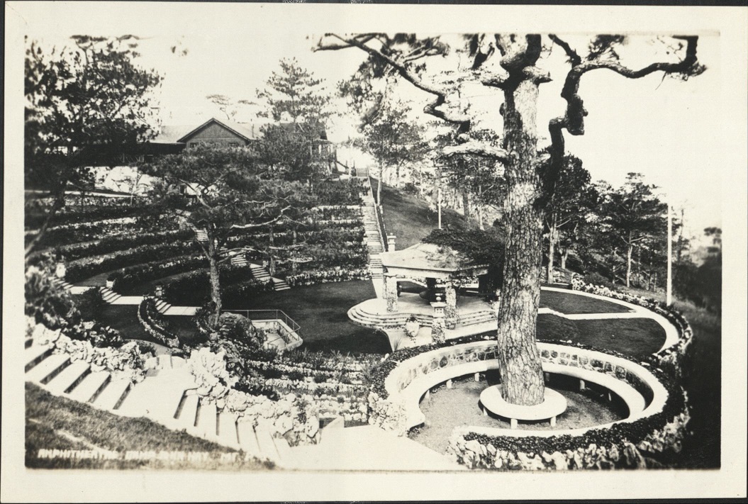 Amphitheater, Camp John Hay, Mt. Prov. – The amphitheater is a masterpiece of landscape gardening, and while in bloom is a veritable riot of vivid coloring.