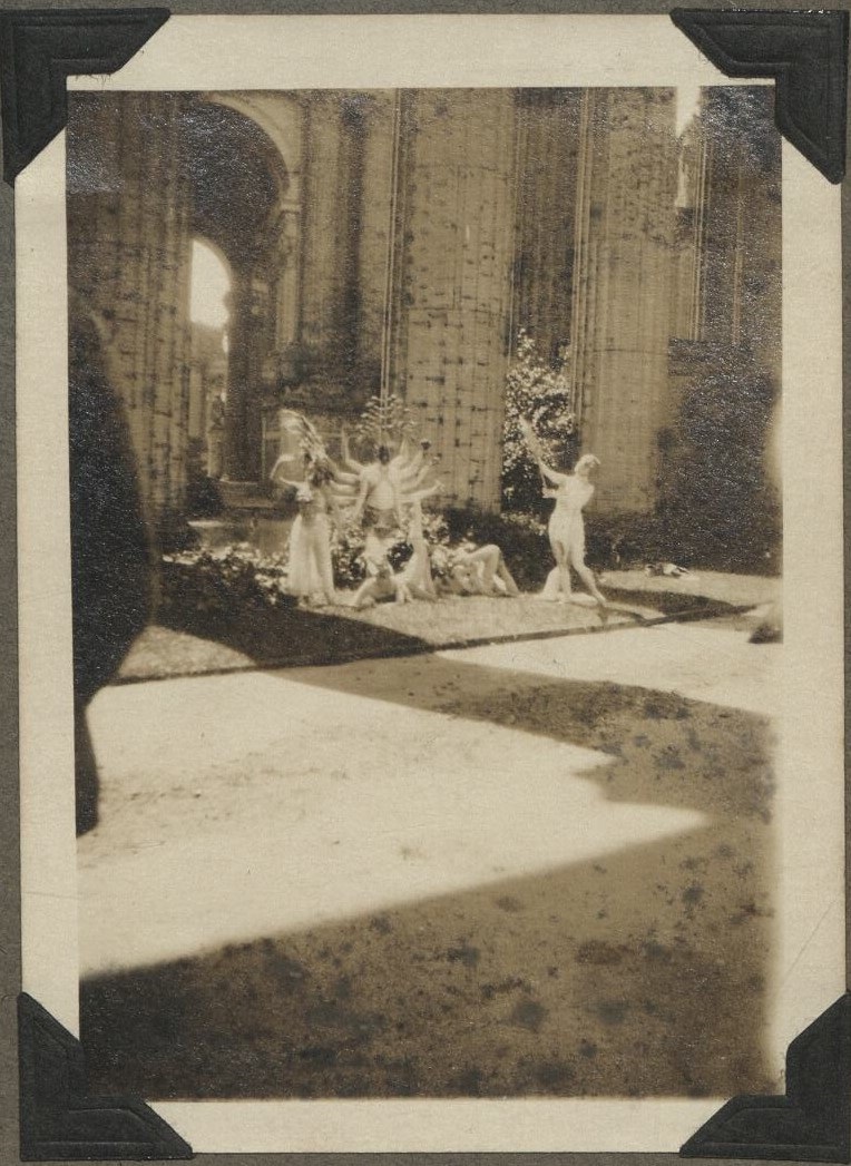 [Untitled – Temple columns and arches with statues].
