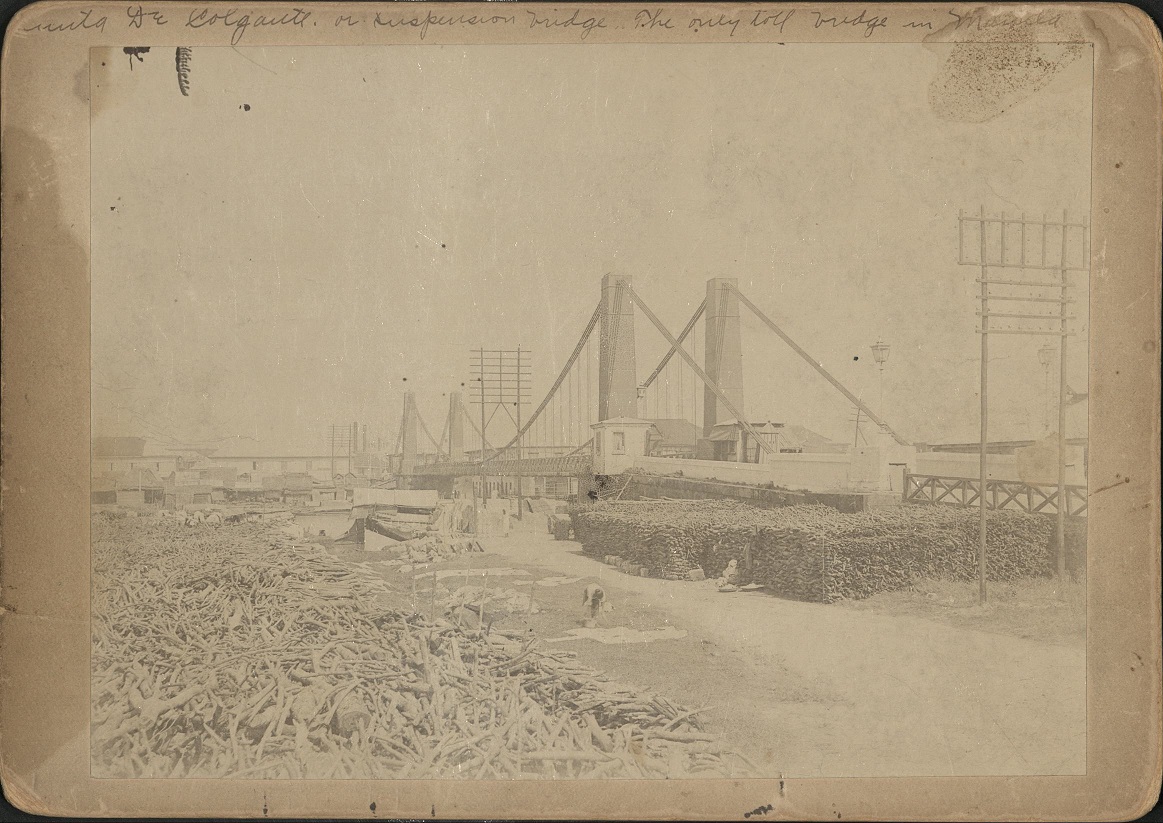Puente de Colgante, or Suspension Bridge. The only toll bridge in Manila.