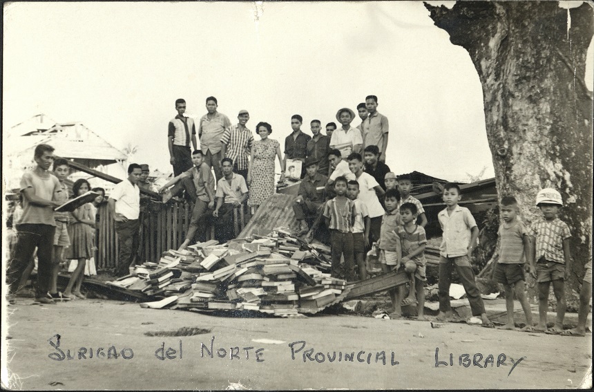 The Surigao del Norte Provincial Library after it was damaged by Typhoon “Louise.” Taken Nov. 21, 1964.