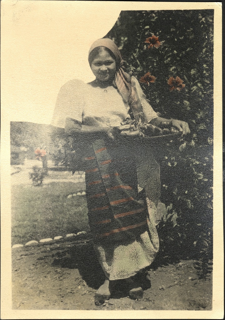 A Philippine girl in native costume. Taken at Manila 1933.