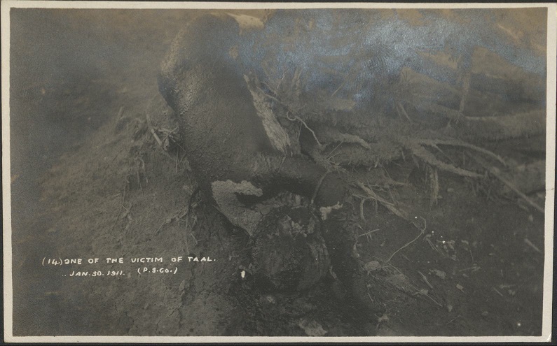 (14) One of the victims of Taal. Jan. 30, 1911. (P. S. Co.)