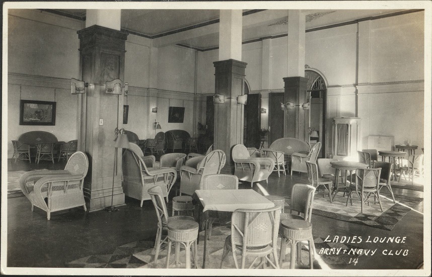 14. Ladies’ lounge, Army & Navy Club.