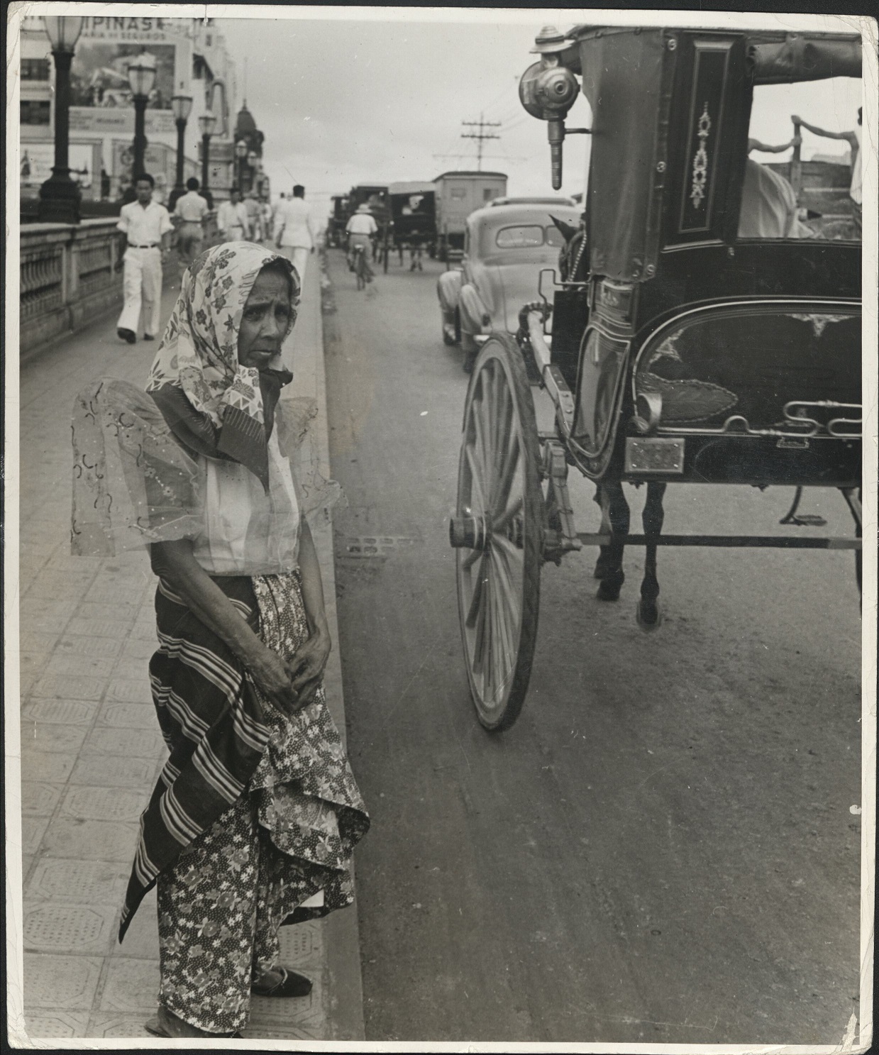Bridge across the Pasig River at Manila, over which thousands of civilians were evacuated from the city which is under almost incessant Japanese bombardment.