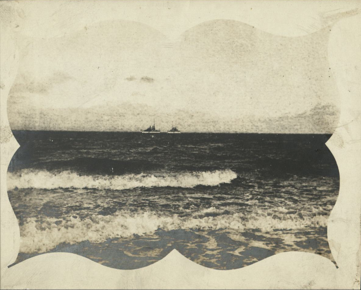 [Untitled – Warships offshore, Manila Bay?].