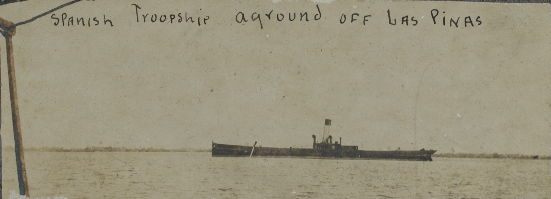 Spanish troopship aground off Las Pinas.