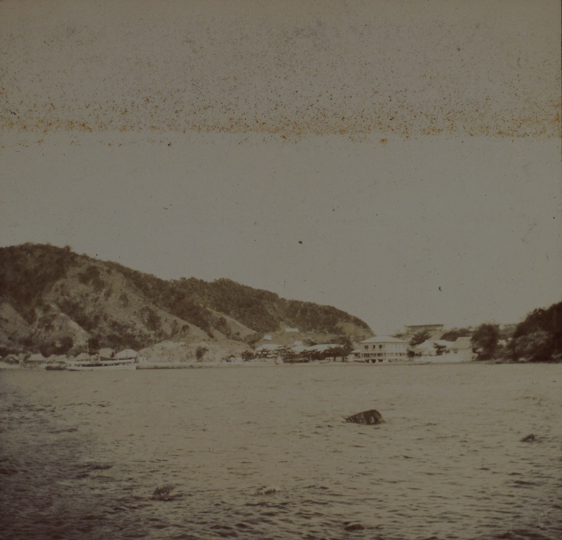 [Untitled – Piers viewed from a vessel, San Francisco Bay?].