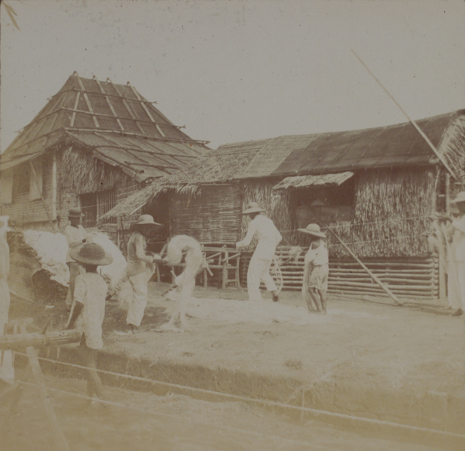 Making rope.
