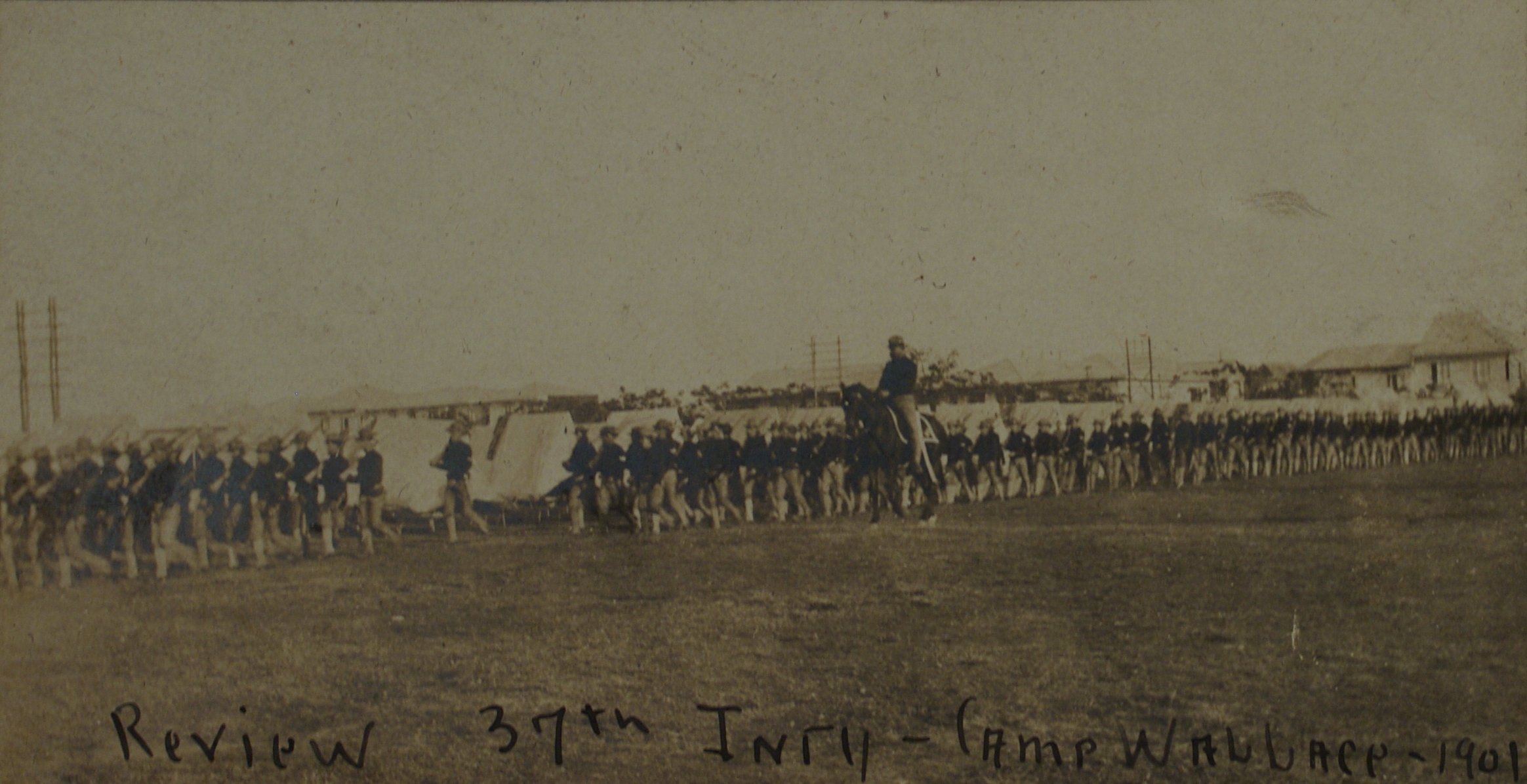 Review 37th Inry [Infantry] – Camp Wallace – 1901.
