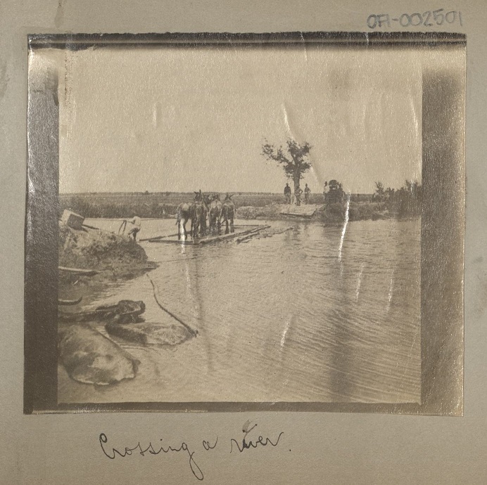 Crossing a river.
