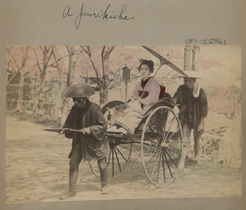 A jinrikisha [rickshaw].