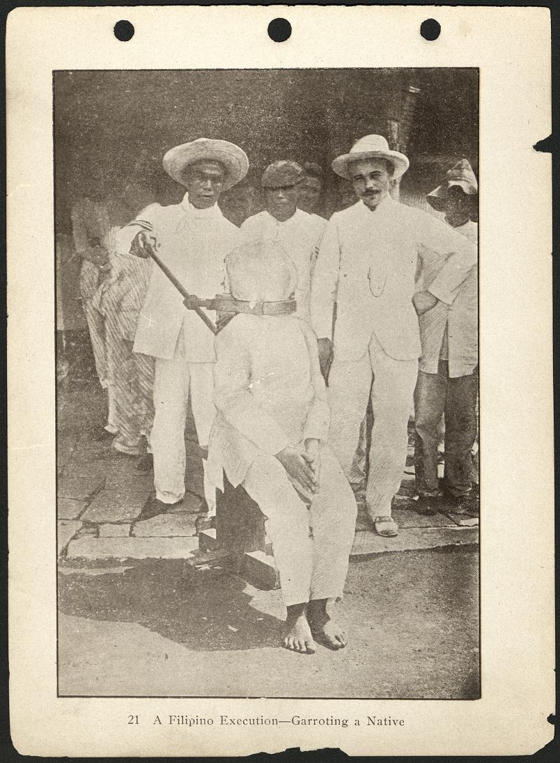21. A Filipino execution – garroting a native.