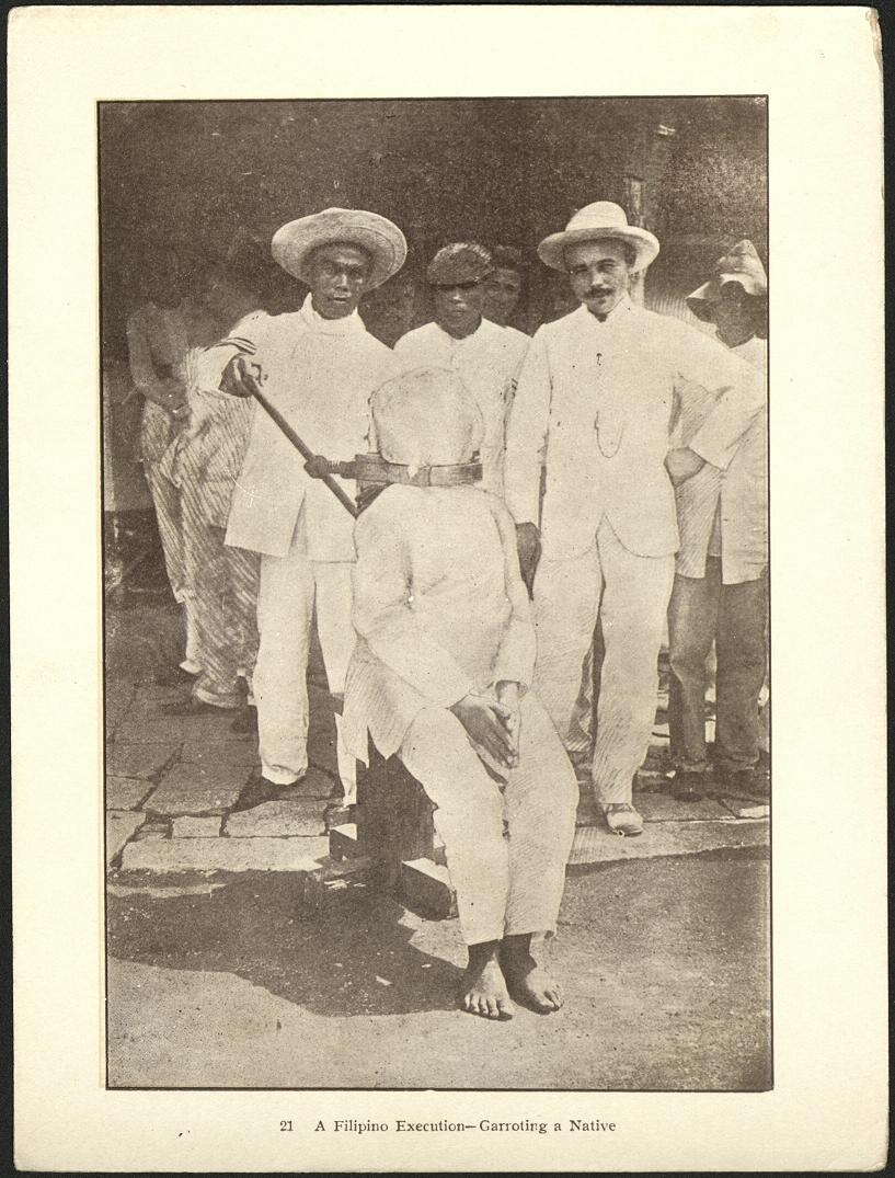 21. A Filipino execution – garroting a native.