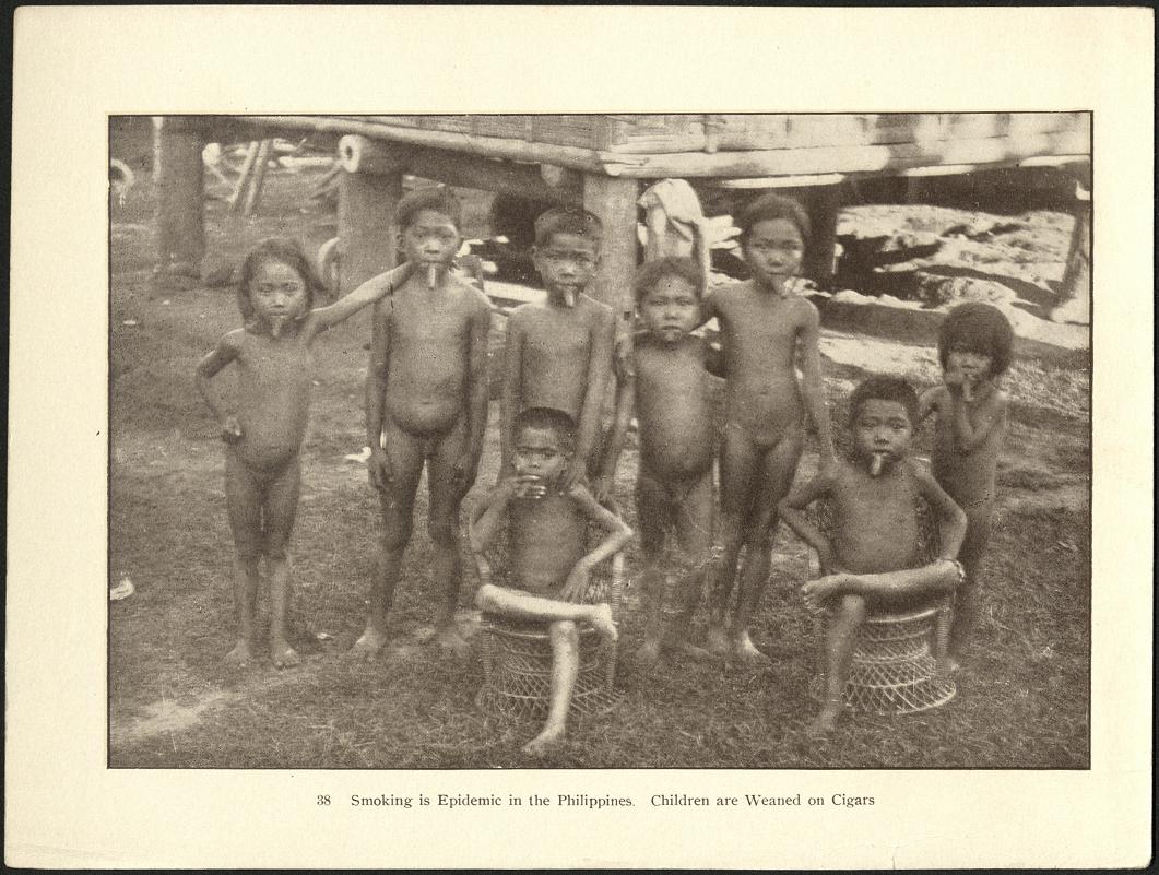38. Smoking is epidemic in the Philippines. Children are weaned on cigars.