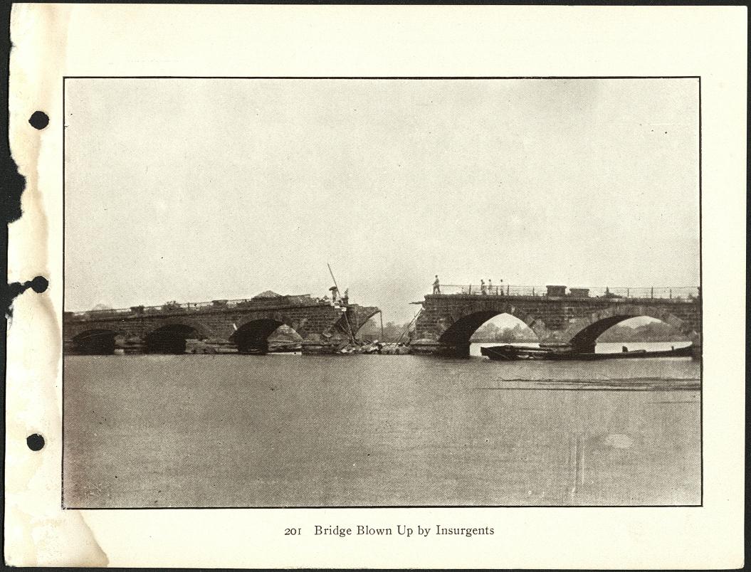 201. Bridge blown up by Insurgents [Bridge of Malabon].