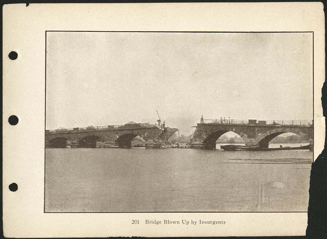 201. Bridge blown up by Insurgents [Bridge of Malabon].