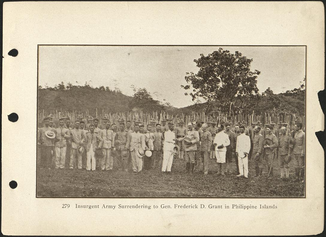 279. Insurgent Army surrendering to Gen. Frederick D. Grant in Philippine Islands.