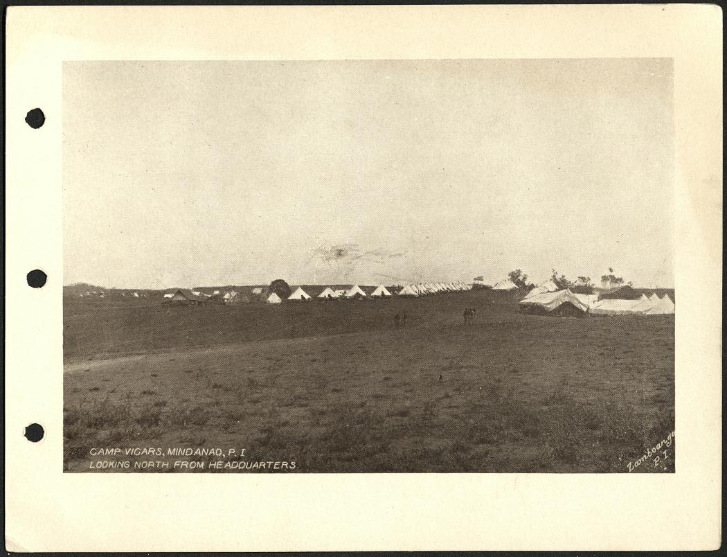 Camp Vicars, Mindanao, P. I. Looking north from headquarters.